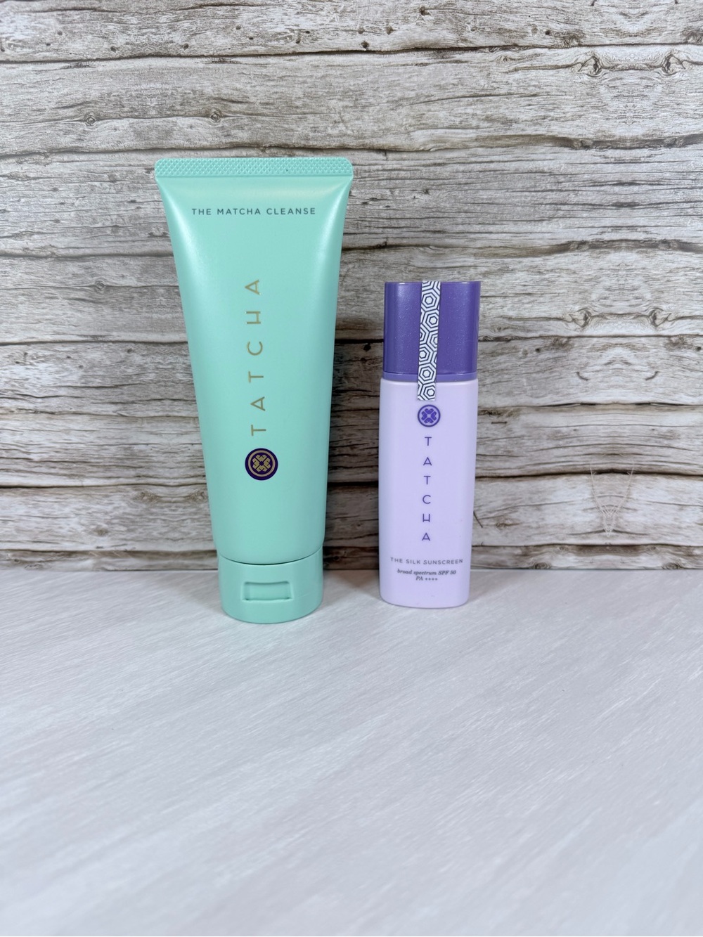 Tatcha Mint Green Cleanser & Lavender Sunscreen Duo